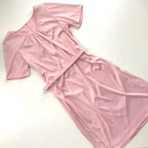 Vintage 60’s 70’s Pink Shift Dress with Belt sz 10